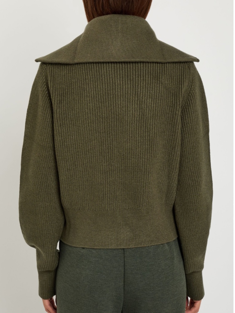 Varley Maura ribbed half-zip knit sweatshirt XL olive night NWT - Picture 3 of 16